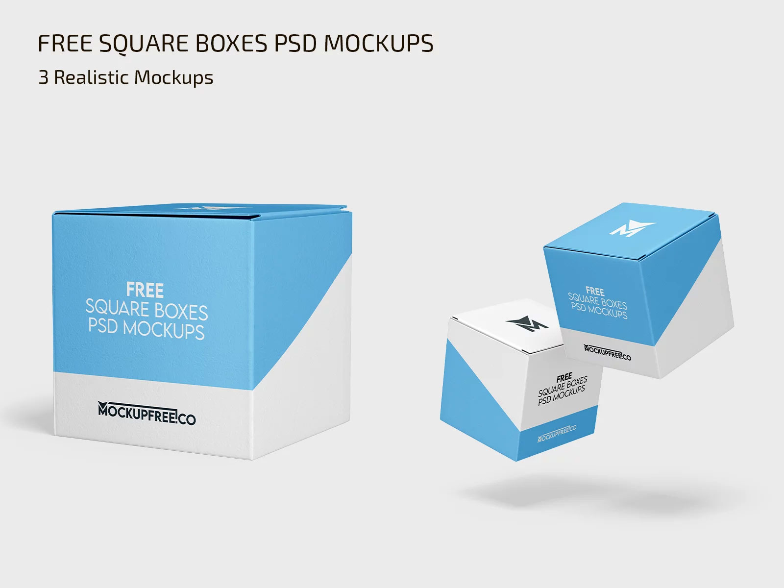 Free Square Boxes Mockups PSD Template