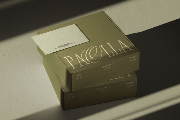 Free Square Cardboard Mailbox with Paper Mockup PSD Template