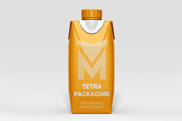 Free Tetra Packaging Mockup PSD Template