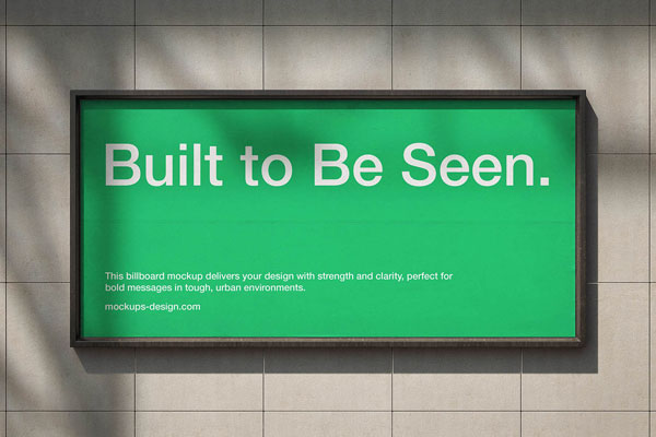 Free Tiled Wall Billboard Mockup PSD Template