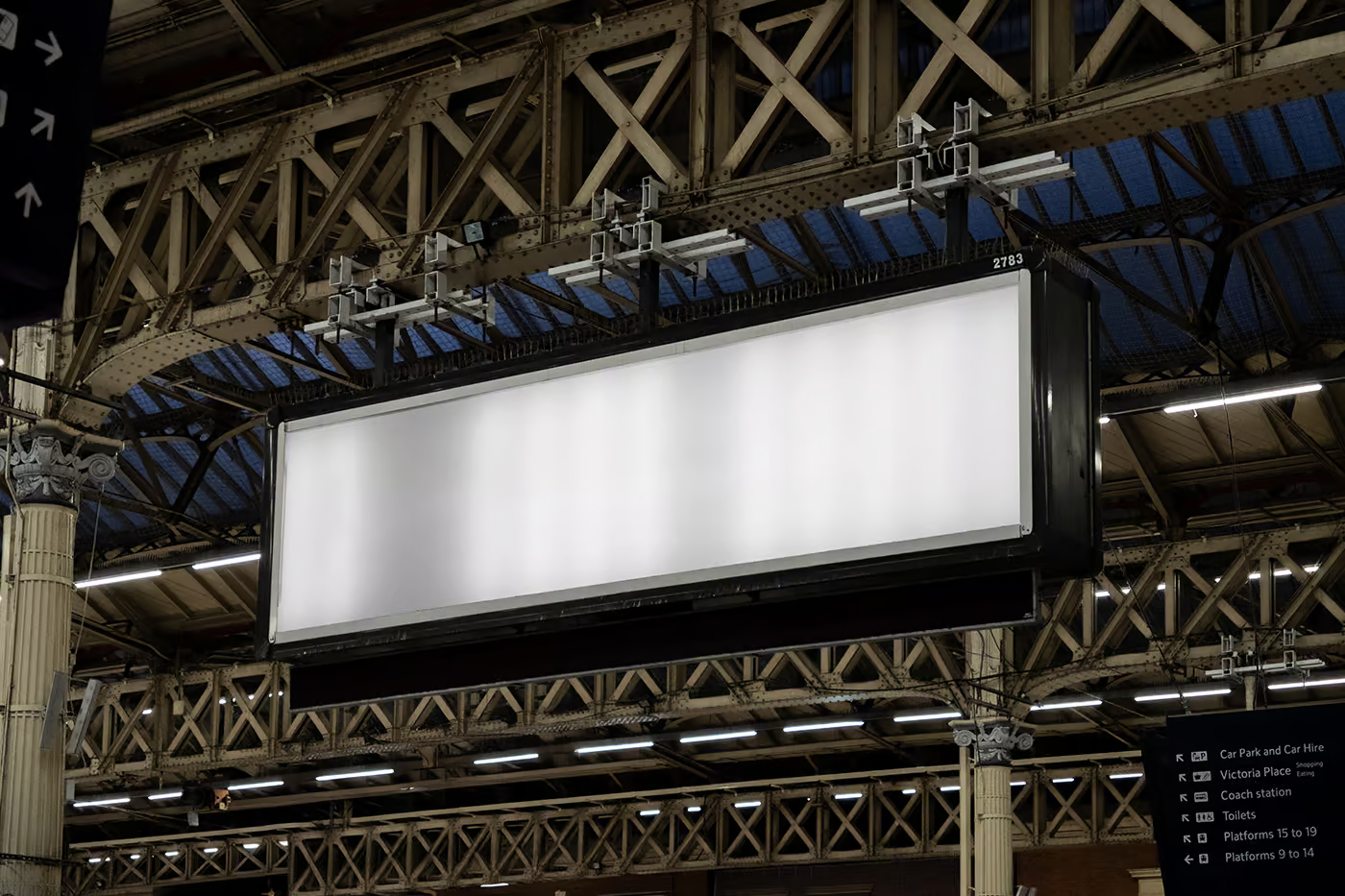 Free Train Station Billboard Mockup PSD Template