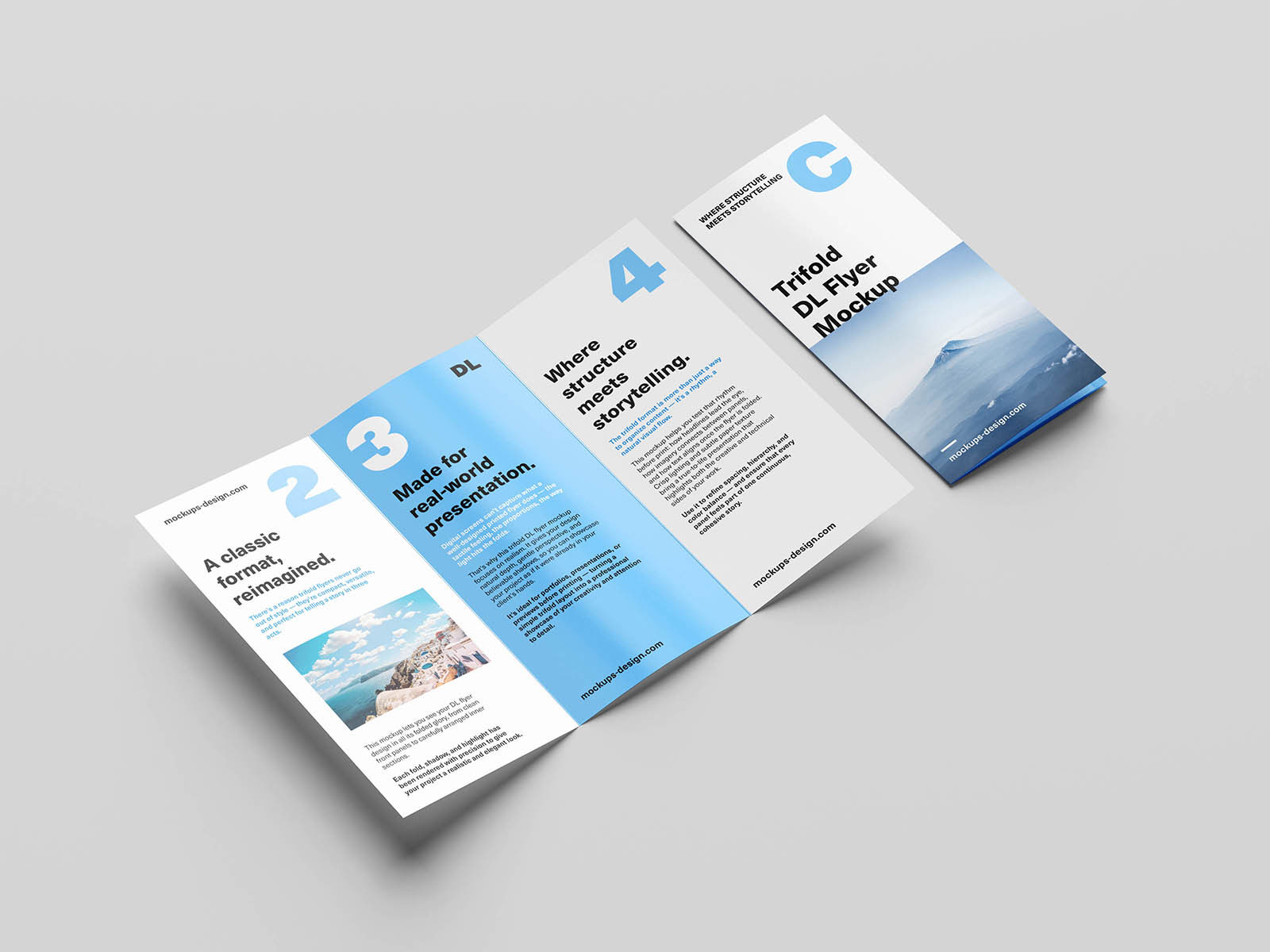 Free Trifold DL Flyer Mockup PSD Template