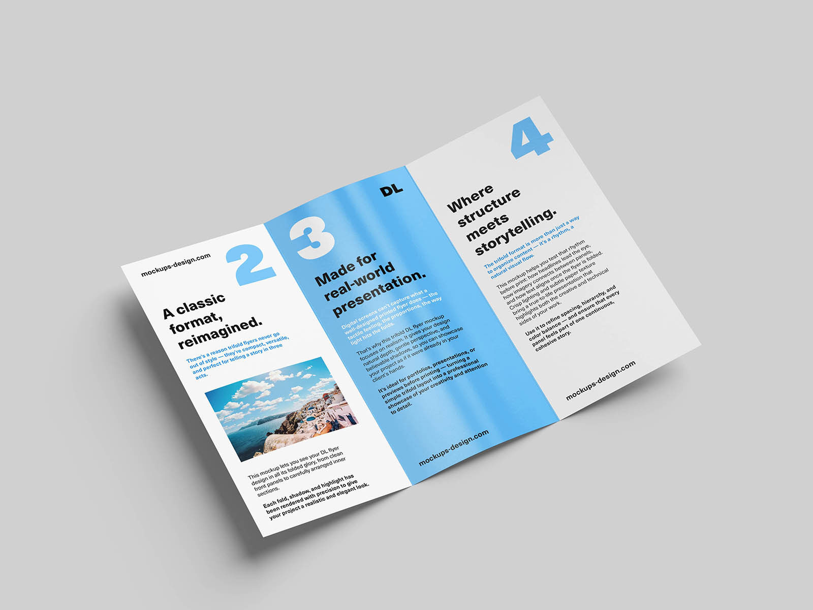 Free Trifold DL Flyer Mockup PSD Template