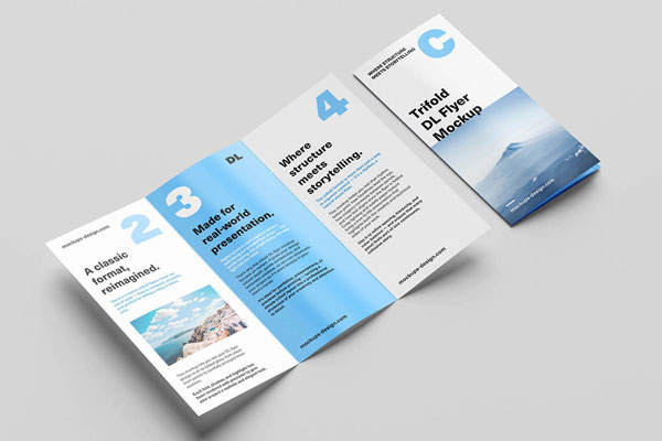 Free Trifold DL Flyer Mockup PSD Template
