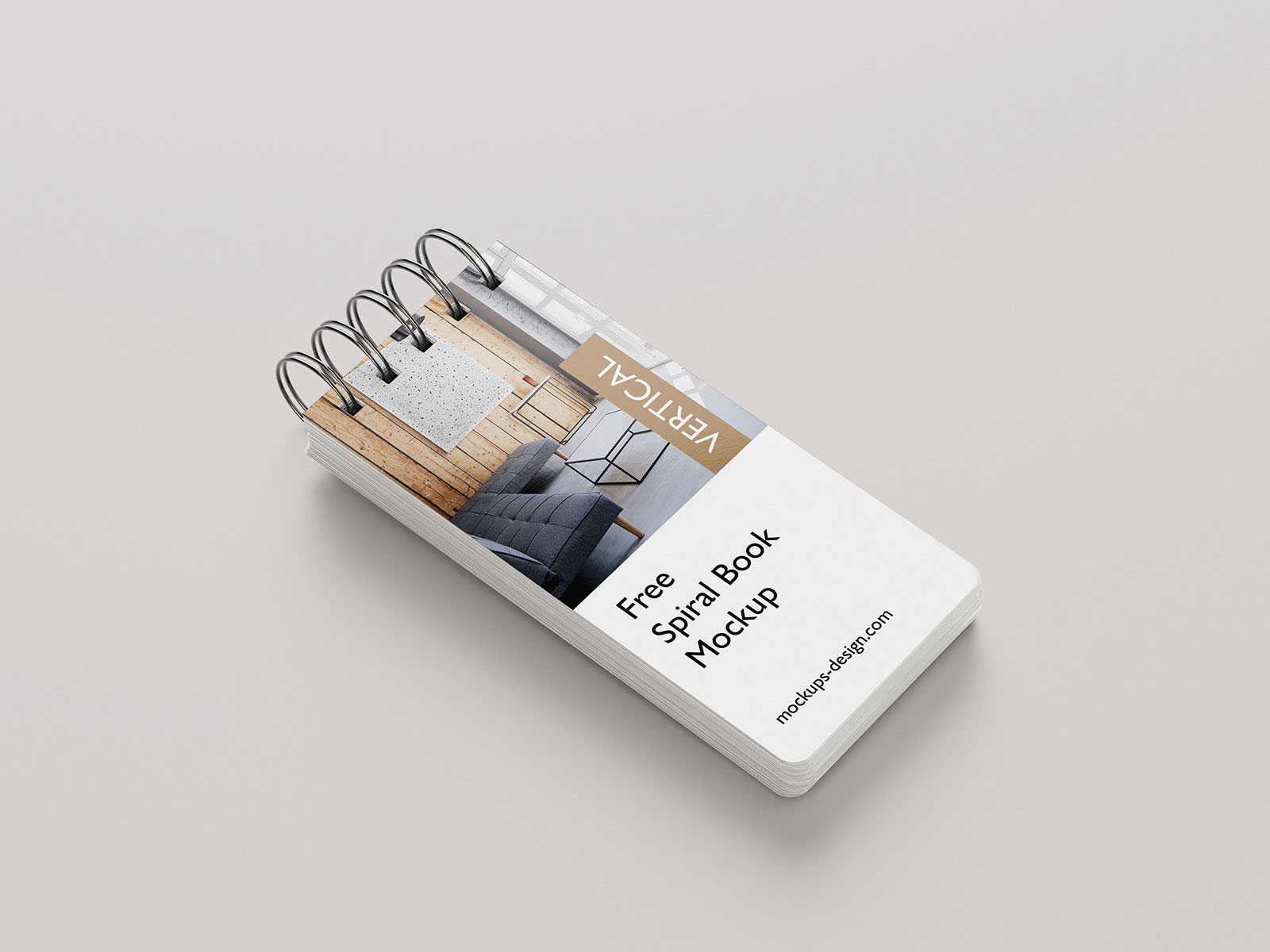 Free Vertical Spiral Brochure Mockup PSD Template