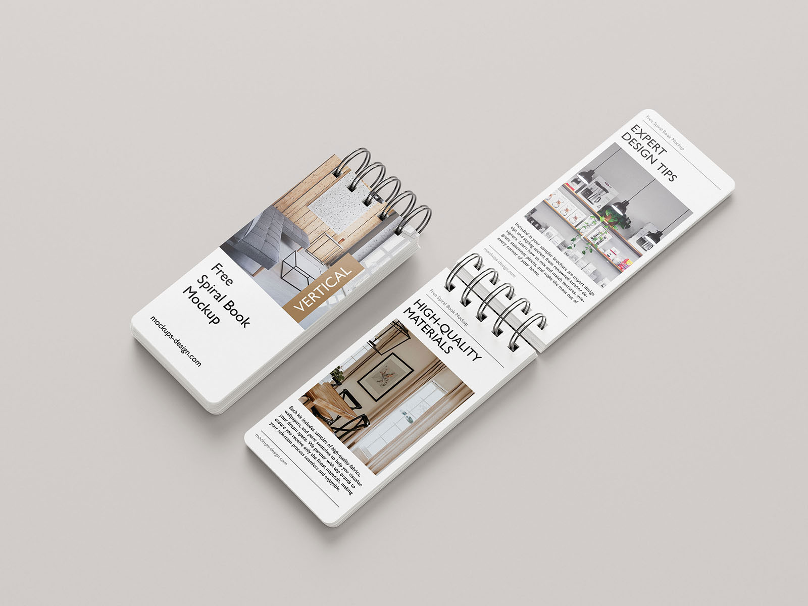 Free Vertical Spiral Brochure Mockup PSD Template