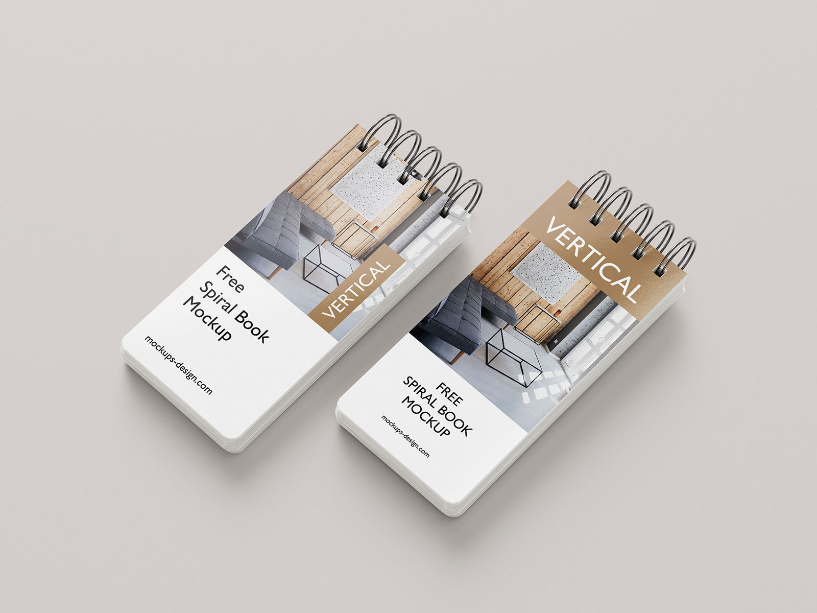 Free Vertical Spiral Brochure Mockup PSD Template