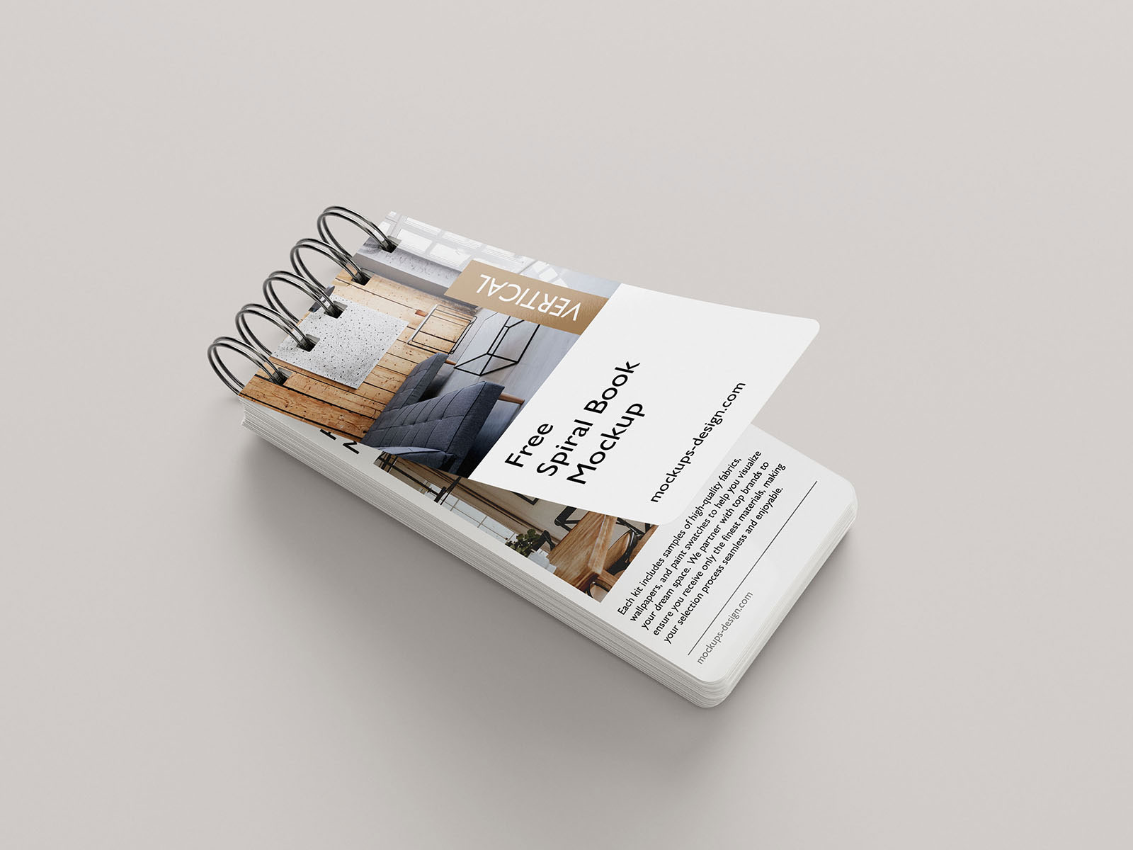 Free Vertical Spiral Brochure Mockup PSD Template