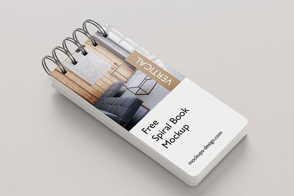 Free Vertical Spiral Brochure Mockup PSD Template