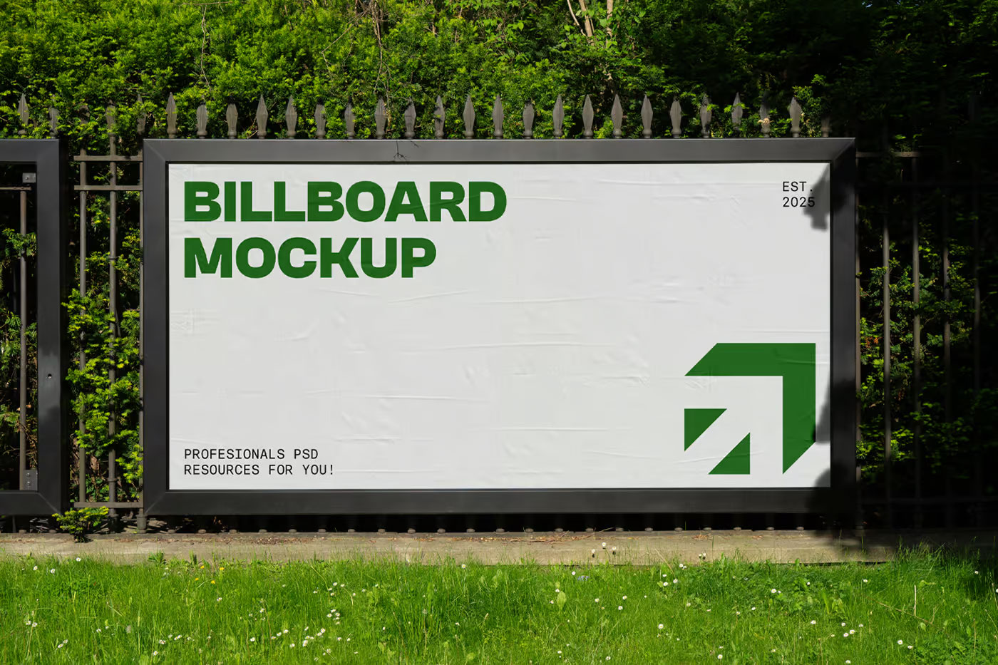 Free Wide Outdoor Billboard Mockup PSD Template