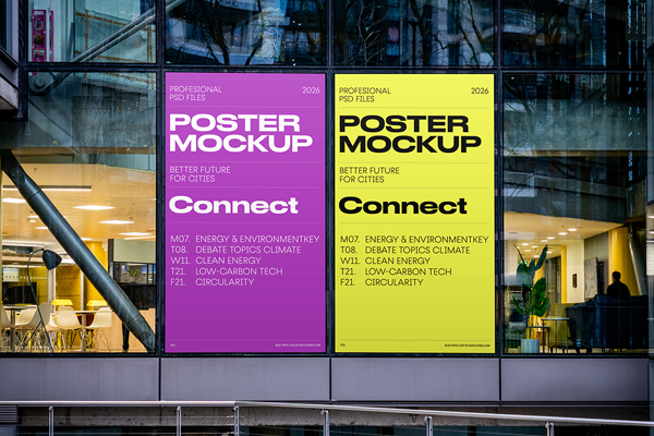 Free 2 Commercial Citylight Mockups PSD Template