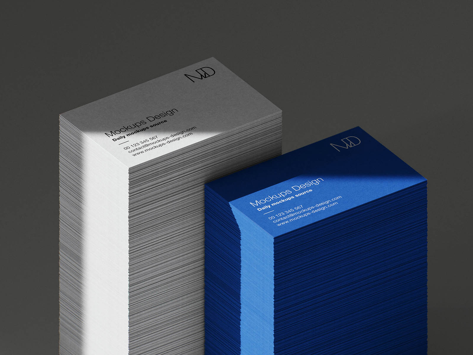 Free 5 Stacked Business Card Mockups PSD Template