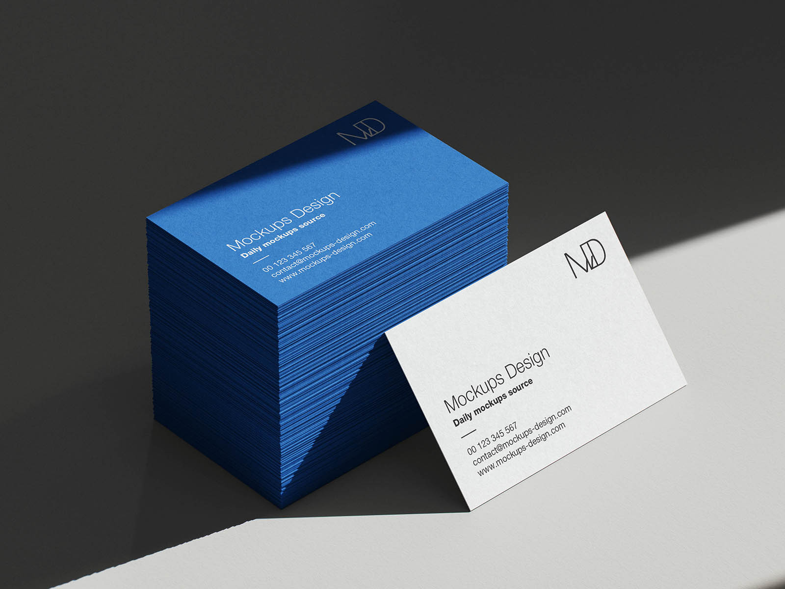 Free 5 Stacked Business Card Mockups PSD Template
