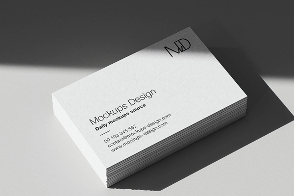Free 5 Stacked Business Card Mockups PSD Template