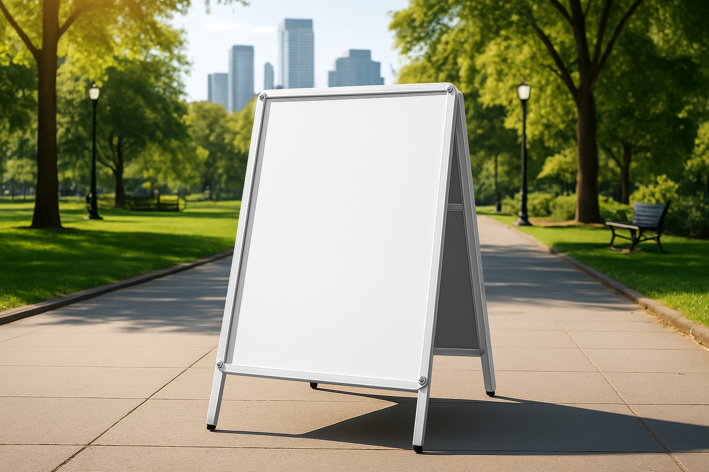 Free A Stand in Park Mockup PSD Template
