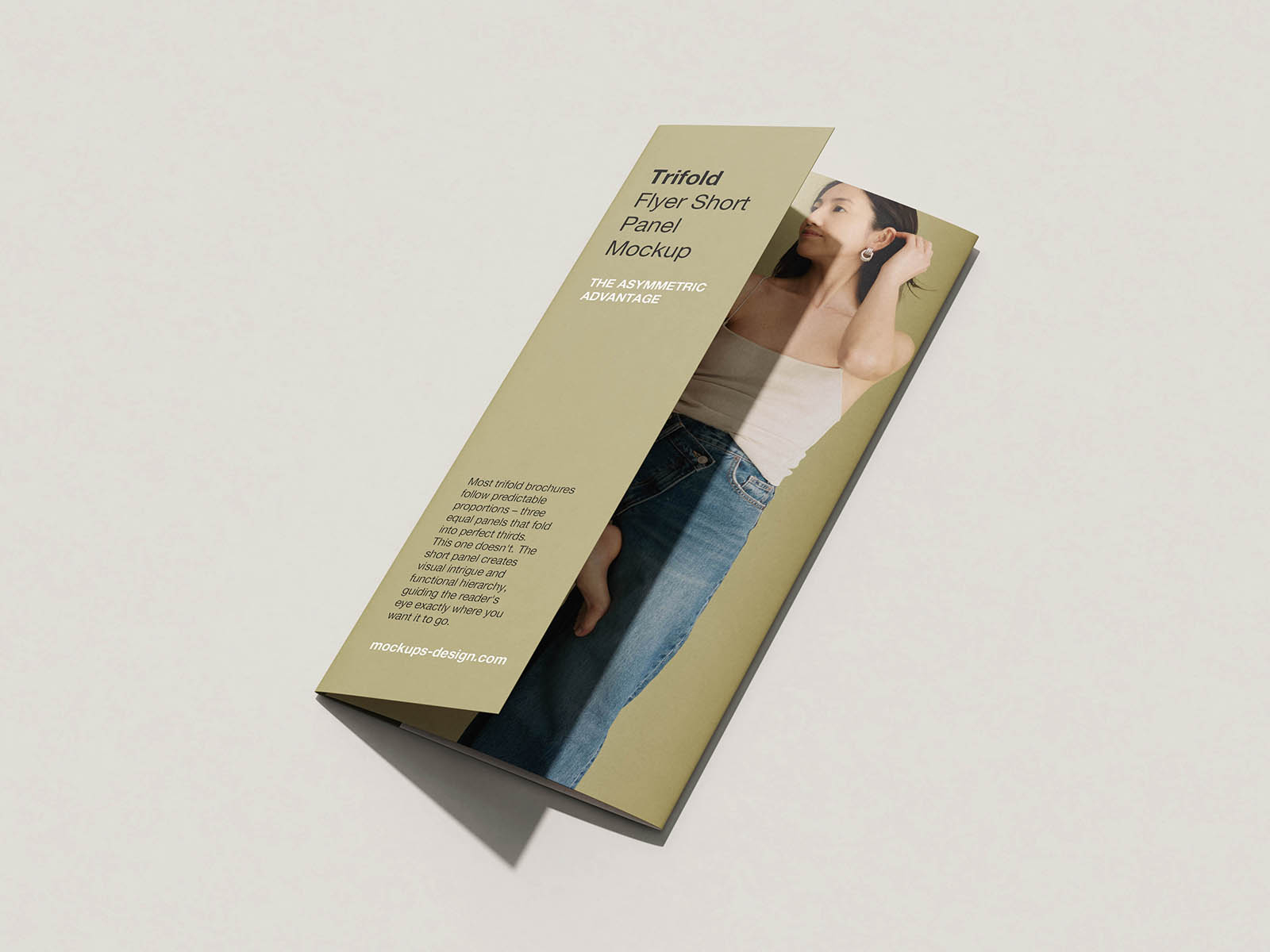 Free Asymmetric DL Trifold Flyer Mockup PSD Template