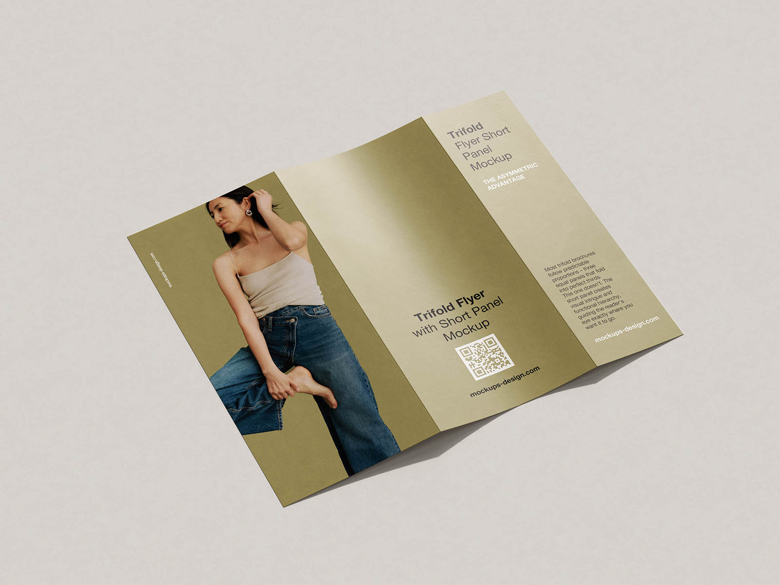 Free Asymmetric DL Trifold Flyer Mockup PSD Template