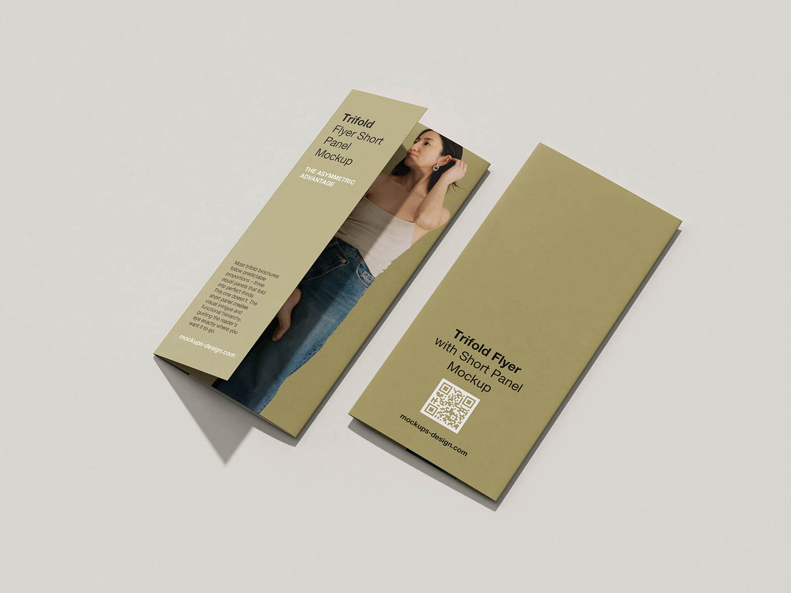 Free Asymmetric DL Trifold Flyer Mockup PSD Template