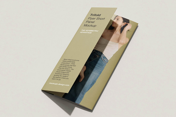 Free Asymmetric DL Trifold Flyer Mockup PSD Template