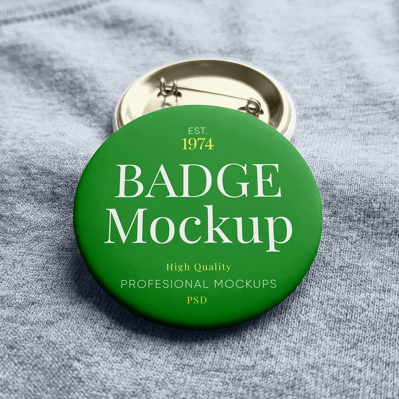 Badge on Material Mockup Free Download | Resource Boy