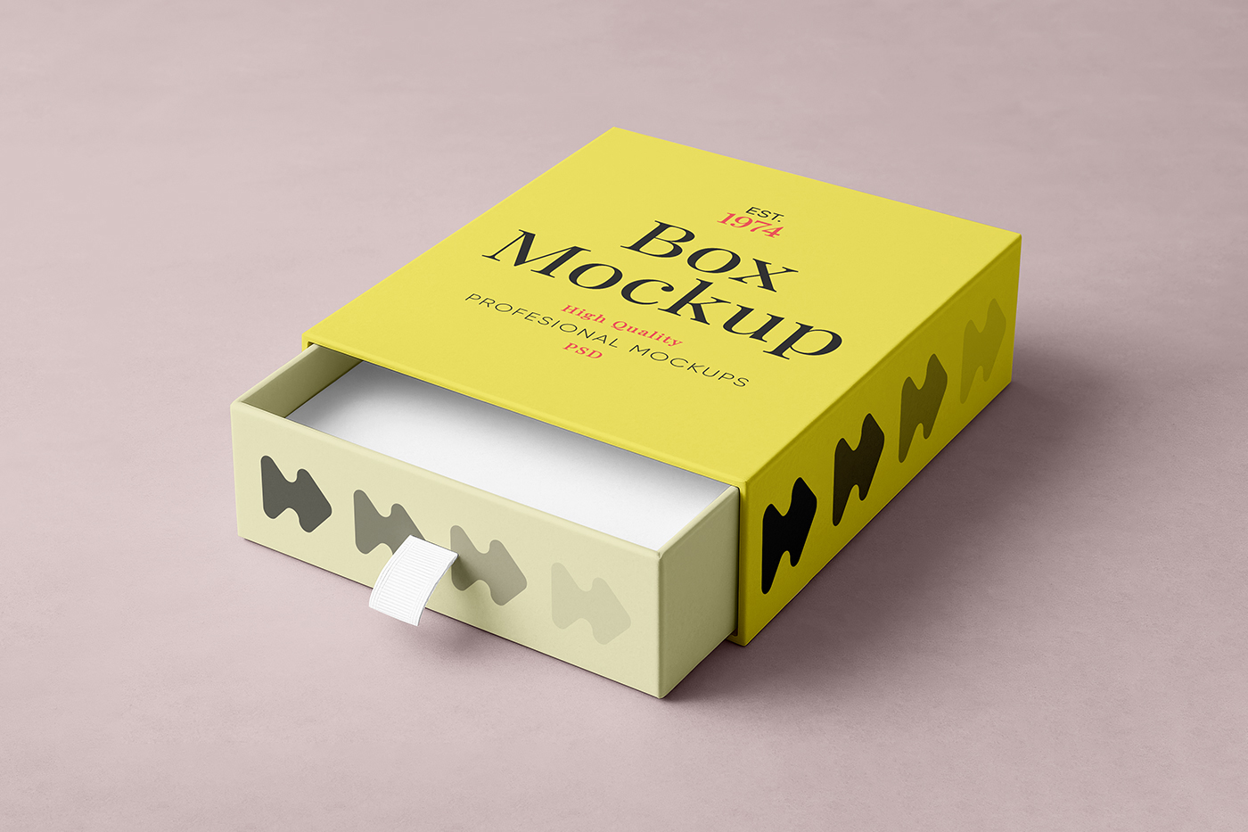Free Box with Drawer Mockup PSD Template
