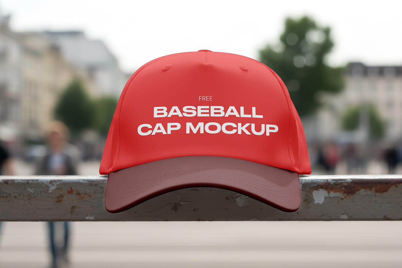 Free Cap on Railing Mockup PSD Template