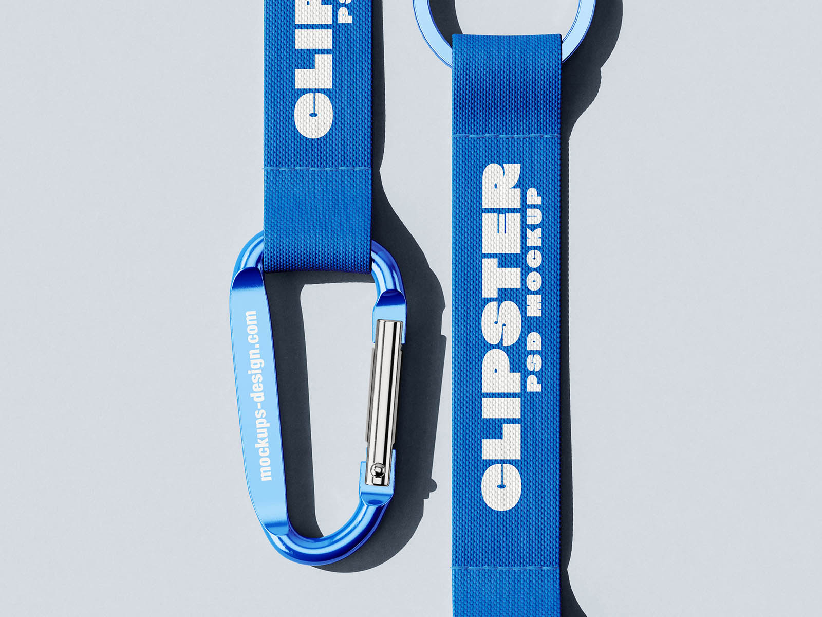 Free Carabiner Strap Keychain Mockup PSD Template