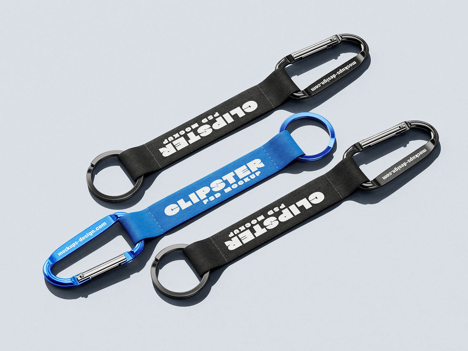 Free Carabiner Strap Keychain Mockup PSD Template