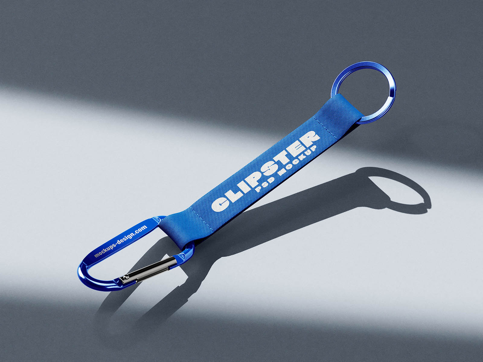 Free Carabiner Strap Keychain Mockup PSD Template