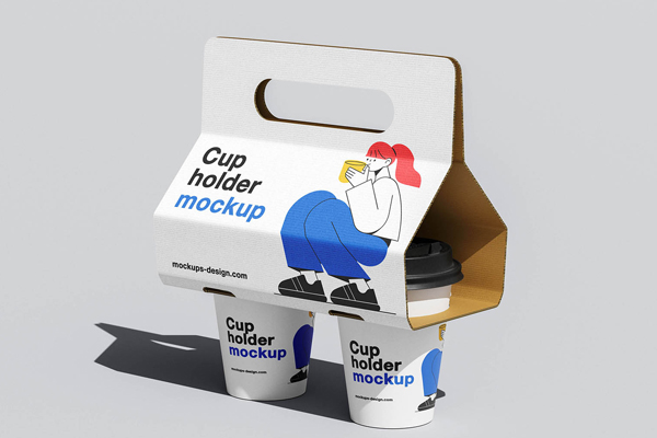 Free Carry Handle Cup Holder Mockup PSD Template