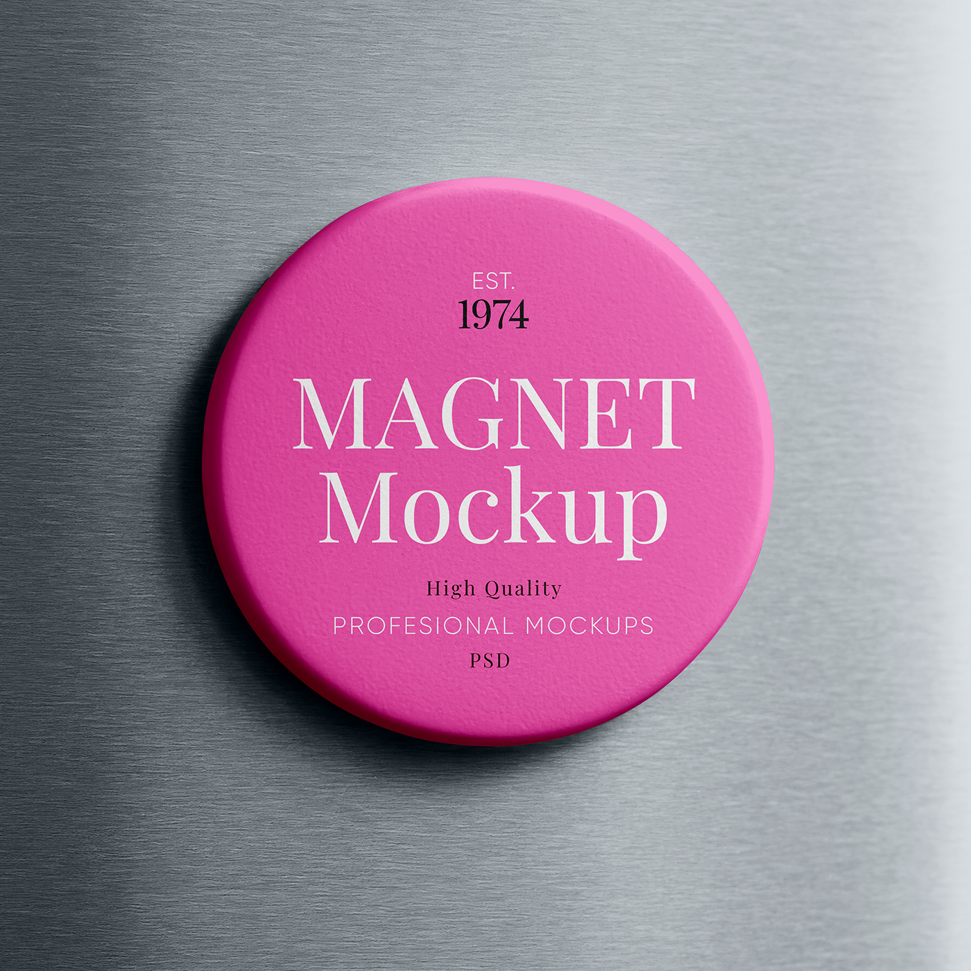 Free Circle Fridge Magnet Mockup PSD Template