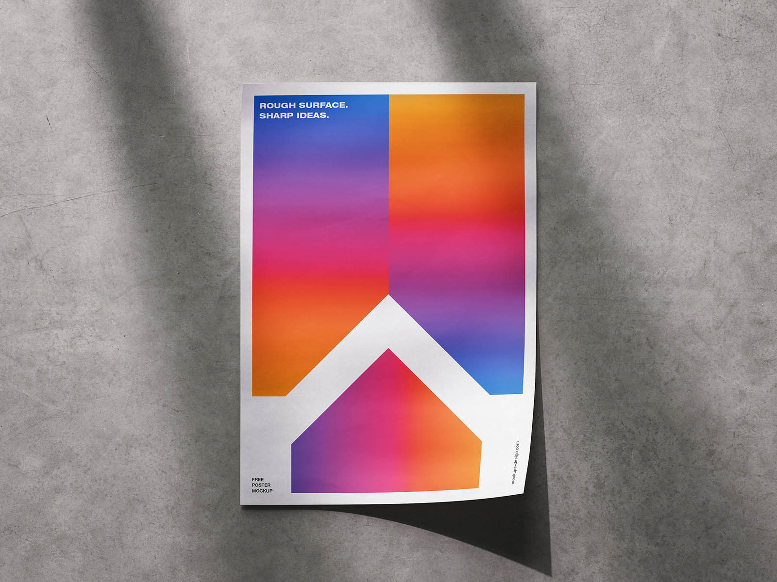 Free Concrete Floor Poster Mockup PSD Template