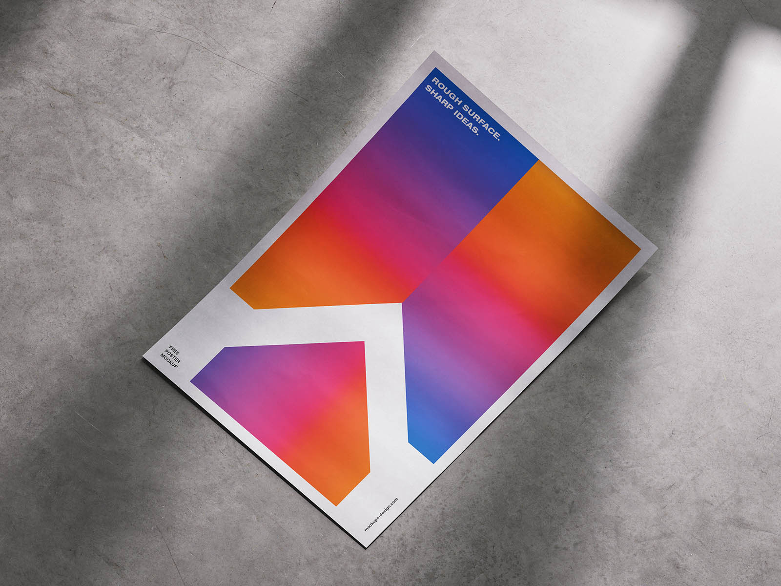 Free Concrete Floor Poster Mockup PSD Template