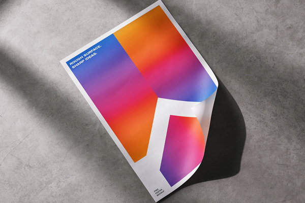 Free Concrete Floor Poster Mockup PSD Template