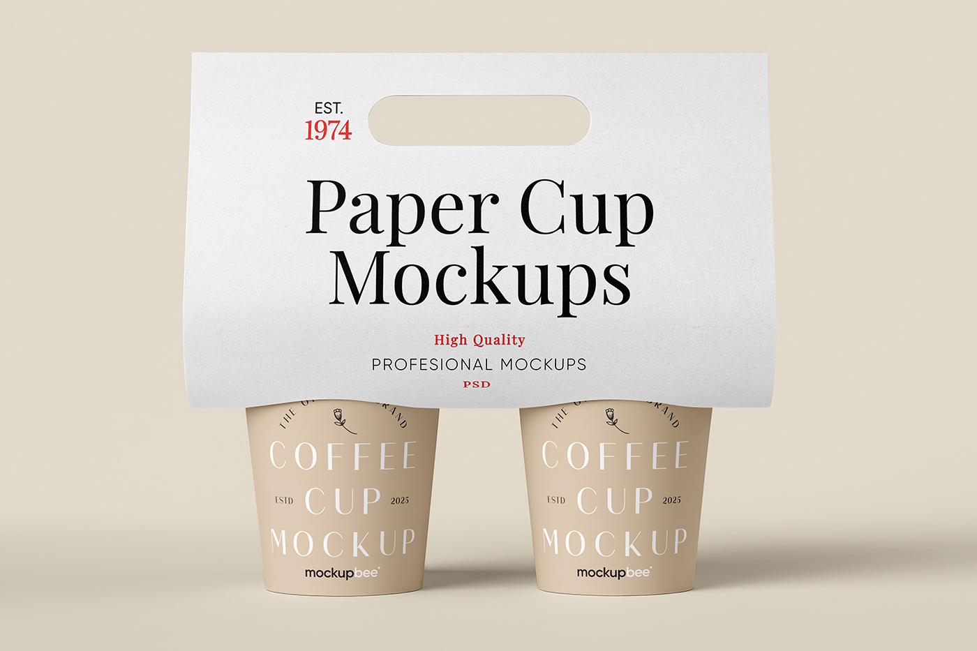 Free Cup Holder Mockup PSD Template