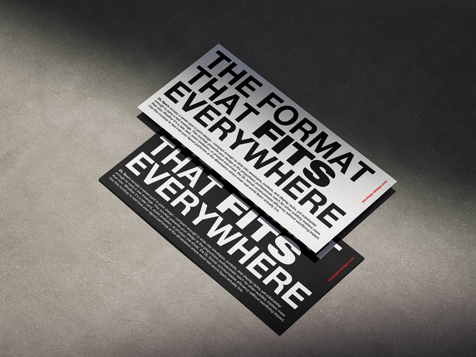 Free DL Flyer on Concrete Mockup PSD Template