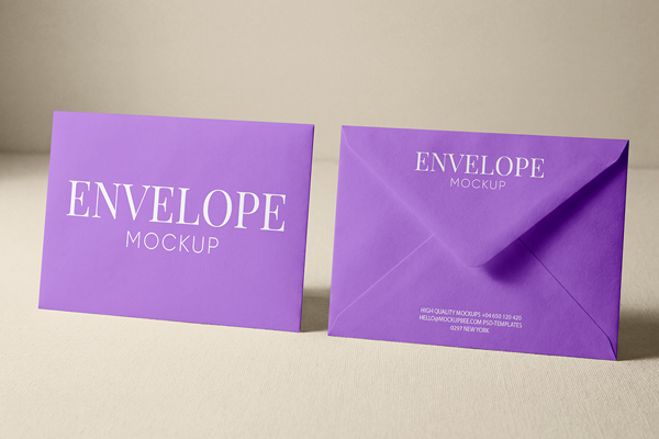 Free Double Envelope Mockup PSD Template