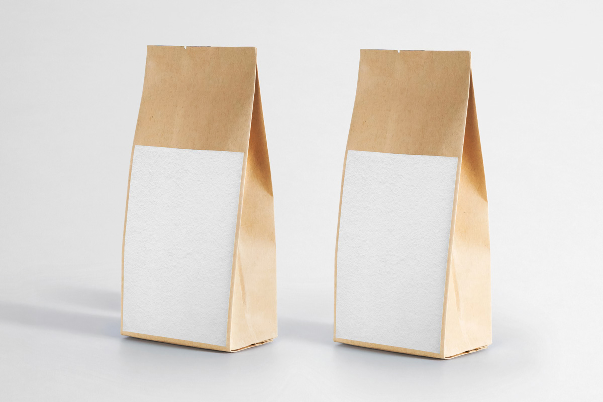 Free Dual Standing Kraft Paper Bag Mockup PSD Template