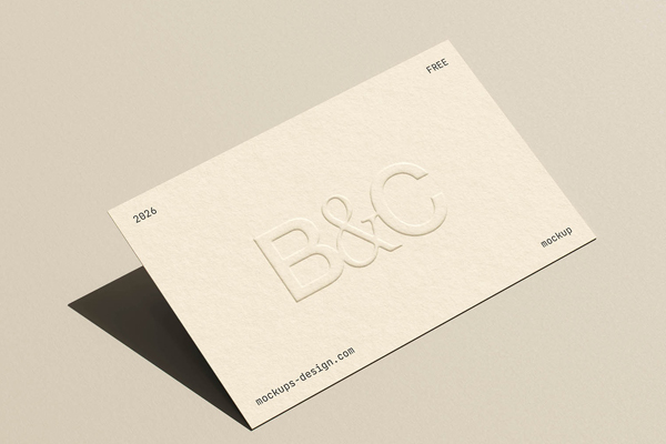 Free Embossed Business Card Mockup PSD Template