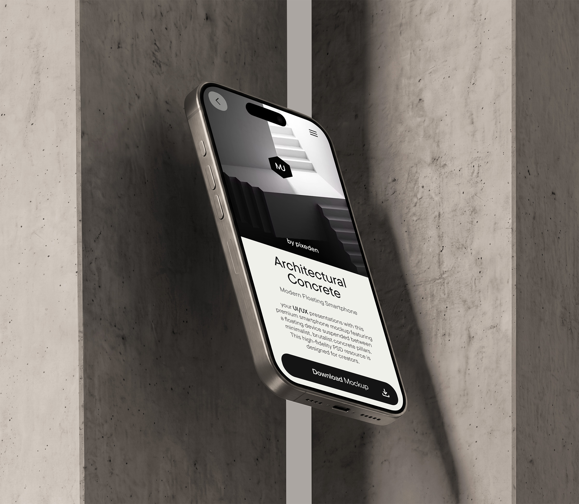 Free Floating Smartphone Mockup PSD Template