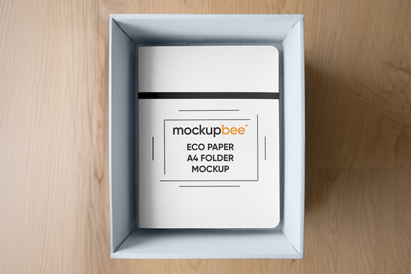 Free Folder in Box Mockup PSD Template