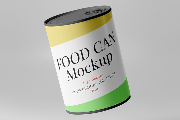 Free Food Can Mockup PSD Template