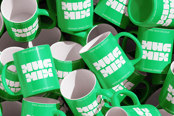 Free Glossy Ceramic Mug Mockup PSD Template