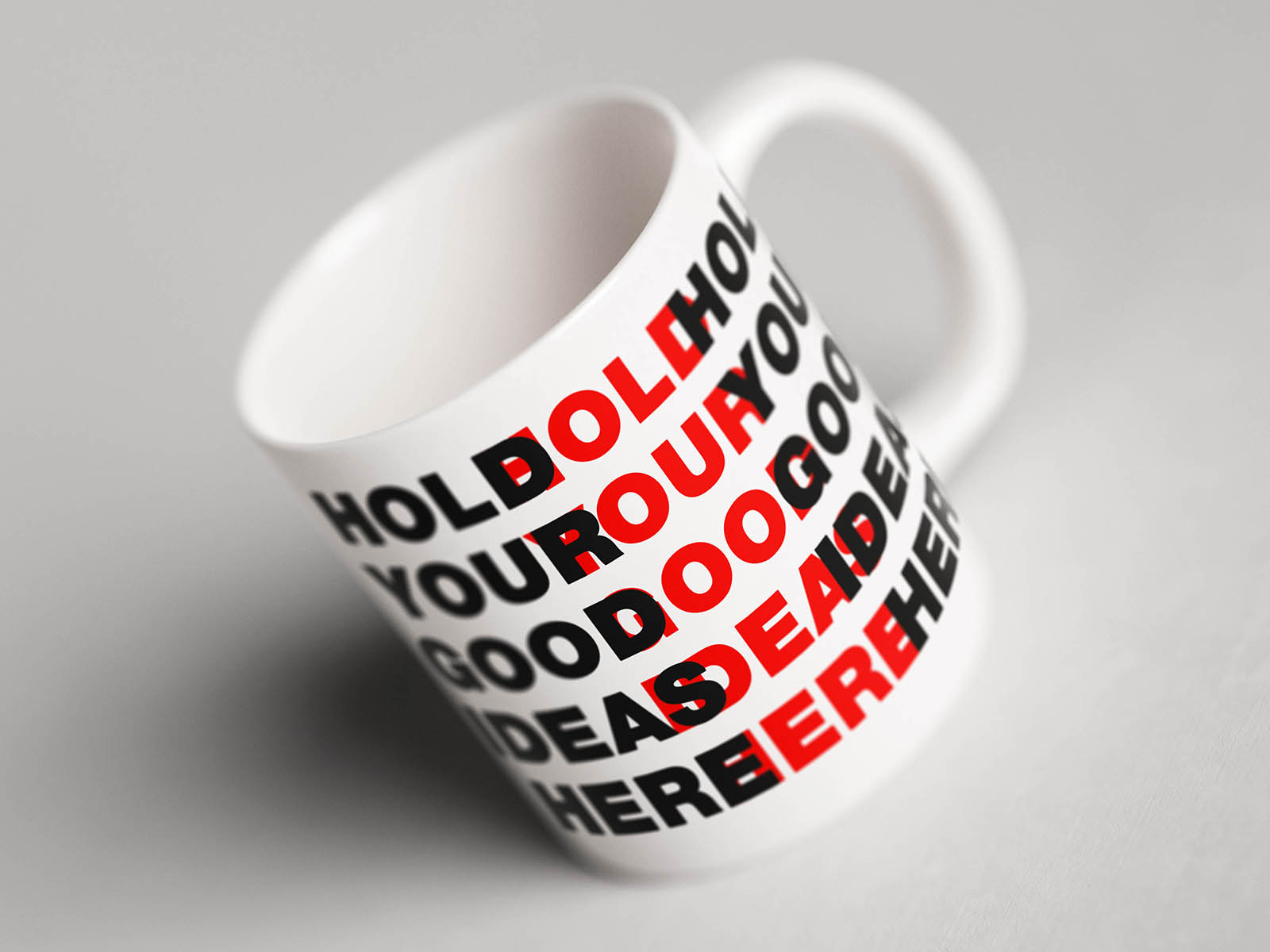 Free Glossy White Ceramic Mug Mockup PSD Template