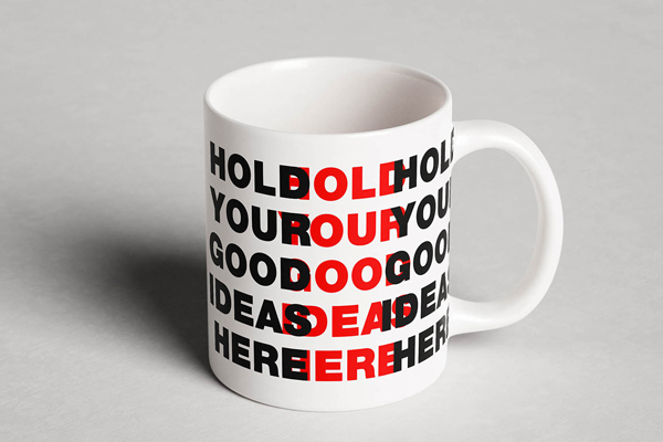 Free Glossy White Ceramic Mug Mockup PSD Template
