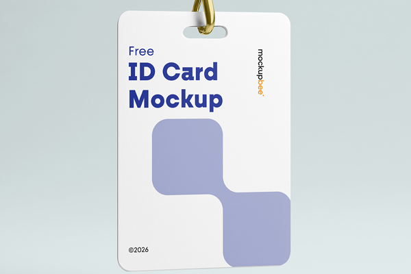 Free Hanging ID Card Mockup PSD Template