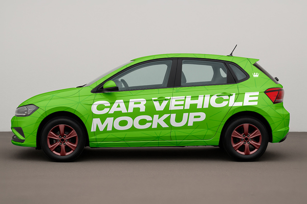 Free Hatchback Car Mockup PSD Template