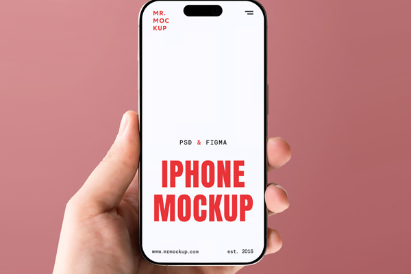 Free iPhone 16 Pro Mockup in Hand PSD Template