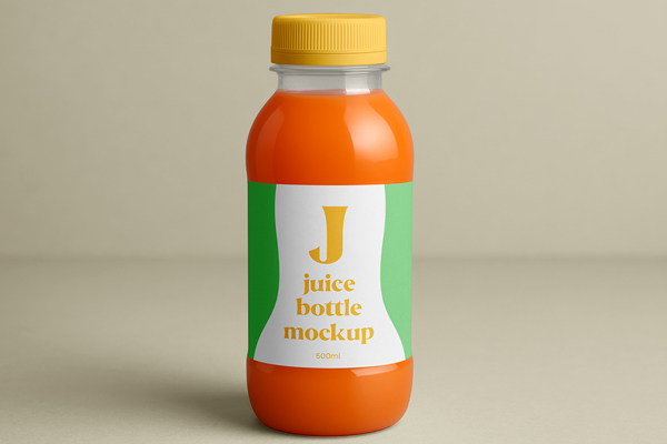 Free Juice Bottle Studio Shot Mockup PSD Template