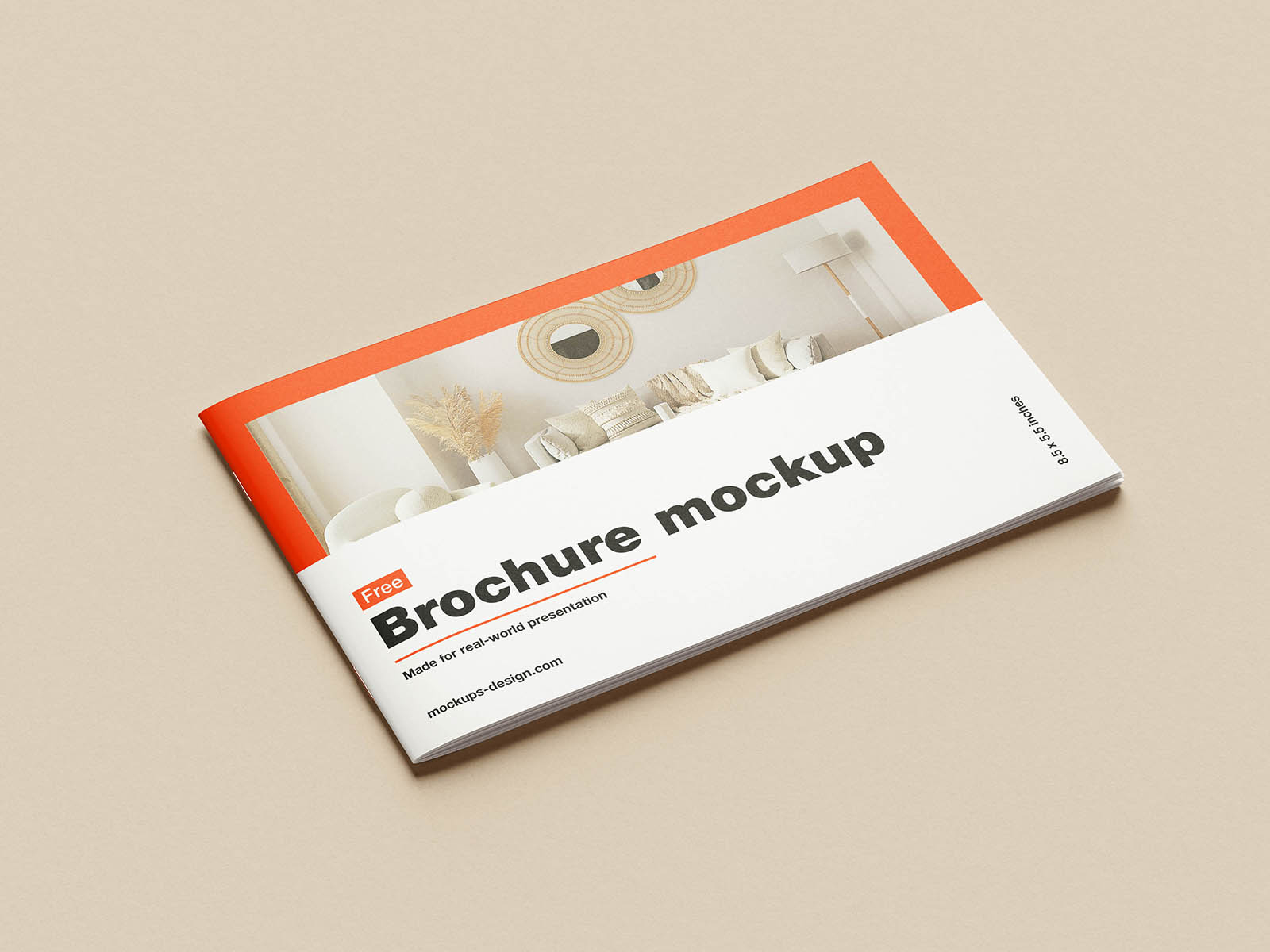 Free Landscape Half Letter Brochure Mockup PSD Template